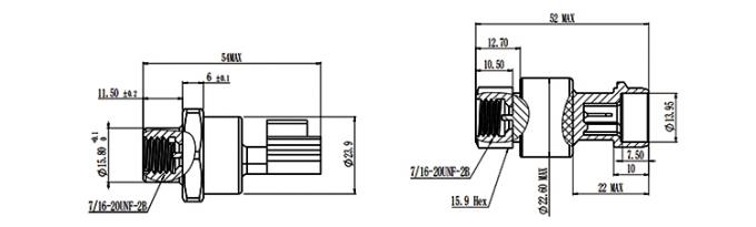 RPT233S 0~20MPa Packard Yazaki 1%FS Ceramiczny czujnik ciśnienia dla systemu HAVC 2